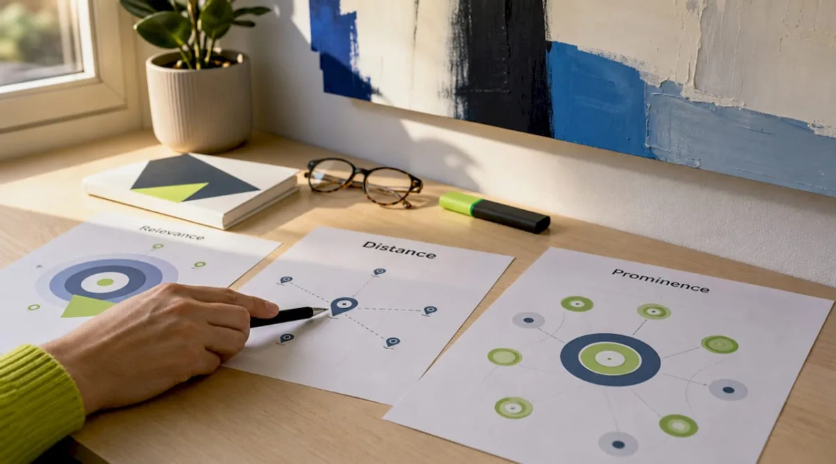 Workspace with documents on local ranking factors