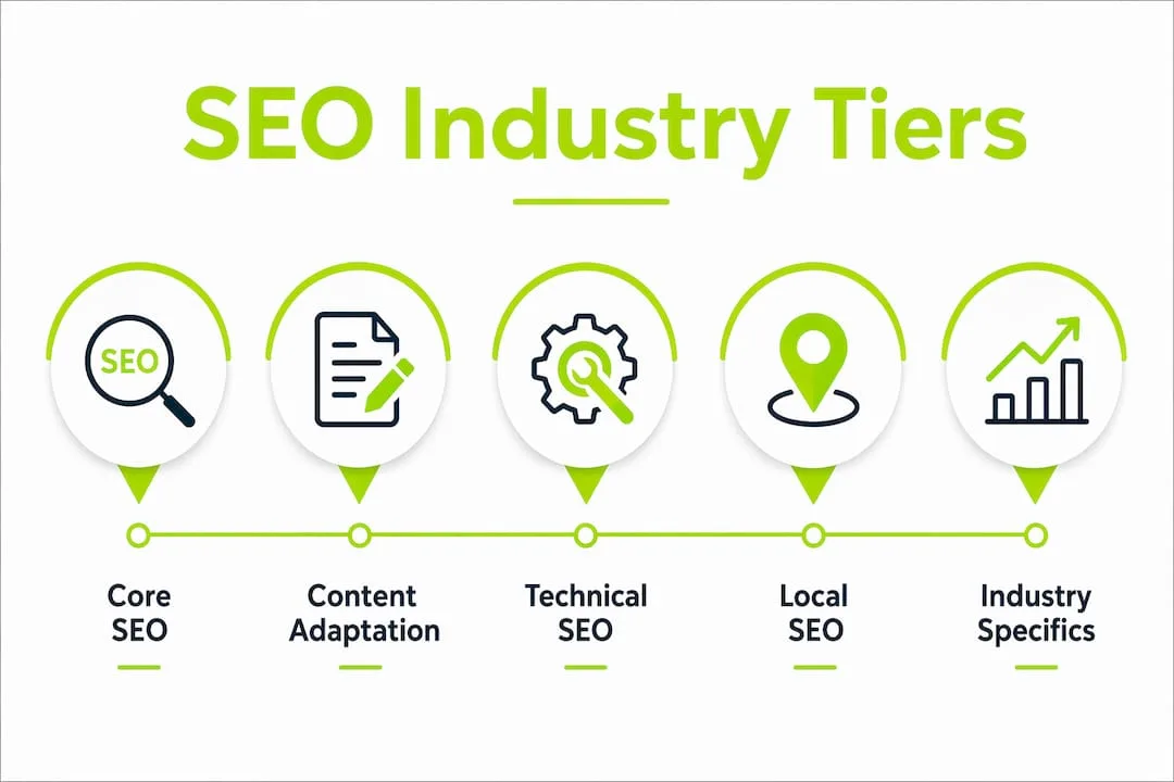 Hierarchy infographic of SEO adaptation elements